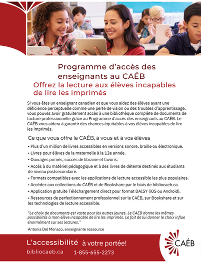 Dépliant sur le programme d'accès des enseignants