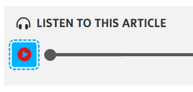 Screenshot of audio player with Play control selected, a circle with a triangle in the middle.