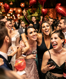 Young people dancing at a fancy party.