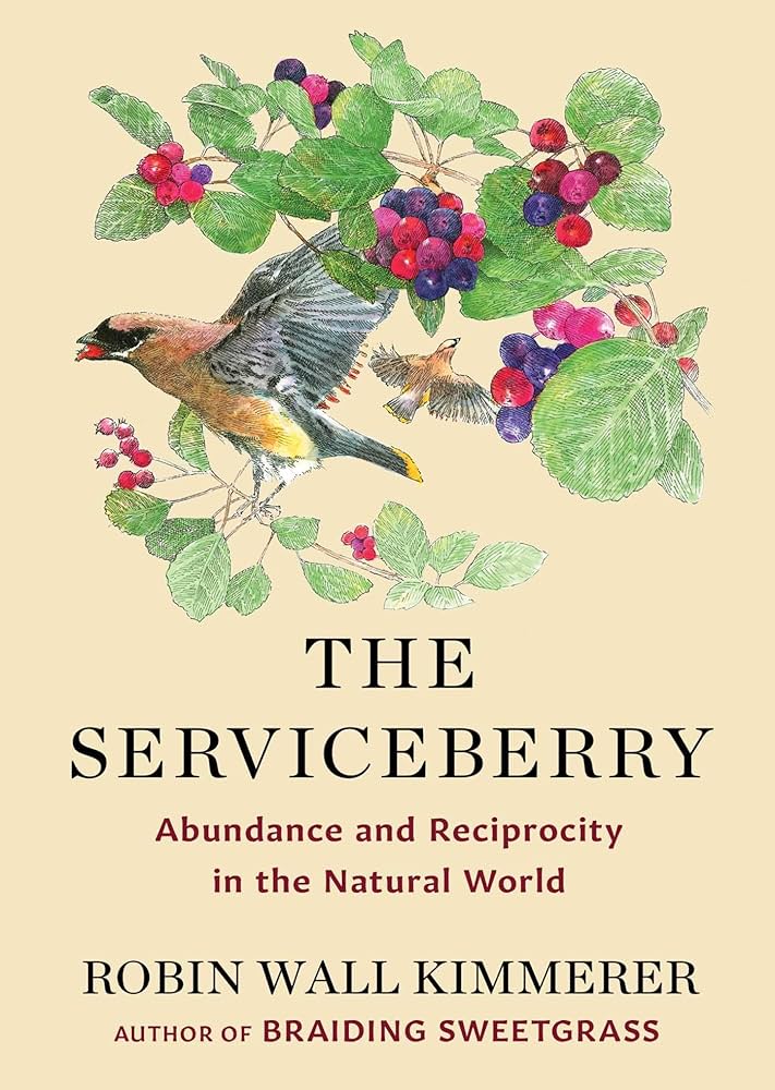 book cover of The Serviceberry by Robin Wall Kimmerer.