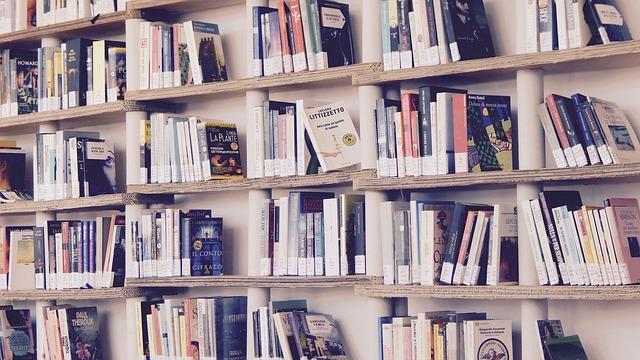 Livres sur une étagère dans une bibliothèque