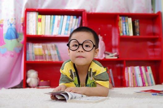 Child wearing glasses