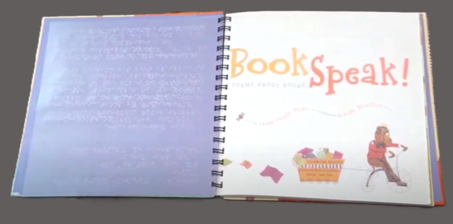 Example of a printbraille book