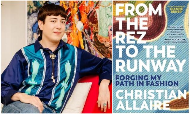 Book cover of From the rez to the runway with photograph of author